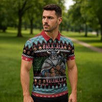 Vikings Christmas Zipper Polo Shirt Warrior Santa - Wonder Print Shop