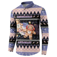 Astronaut Christmas Button Sweatshirt Gingerbread In Space - Wonder Print Shop