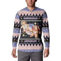 Astronaut Christmas Button Sweatshirt Gingerbread In Space - Wonder Print Shop