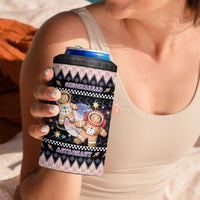 Astronaut Christmas 4 in 1 Can Cooler Tumbler Gingerbread In Space - Wonder Print Shop