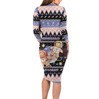 Astronaut Christmas Family Matching Long Sleeve Bodycon Dress and Hawaiian Shirt Gingerbread In Space - Wonder Print Shop