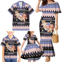 Astronaut Christmas Family Matching Mermaid Dress and Hawaiian Shirt Gingerbread In Space - Wonder Print Shop
