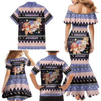 Astronaut Christmas Family Matching Mermaid Dress and Hawaiian Shirt Gingerbread In Space - Wonder Print Shop
