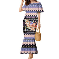 Astronaut Christmas Family Matching Mermaid Dress and Hawaiian Shirt Gingerbread In Space - Wonder Print Shop