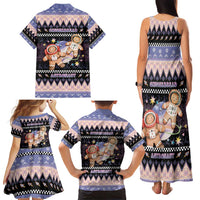 Astronaut Christmas Family Matching Tank Maxi Dress and Hawaiian Shirt Gingerbread In Space - Wonder Print Shop