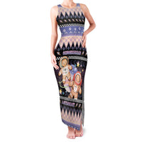 Astronaut Christmas Family Matching Tank Maxi Dress and Hawaiian Shirt Gingerbread In Space - Wonder Print Shop