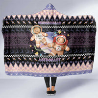 Astronaut Christmas Hooded Blanket Gingerbread In Space - Wonder Print Shop