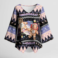 Astronaut Christmas Kimono Sleeve Blouse Gingerbread In Space - Wonder Print Shop