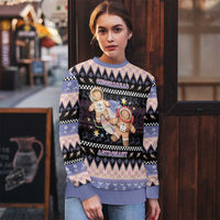 Astronaut Christmas Ugly Christmas Sweater Gingerbread In Space - Wonder Print Shop