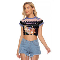 Astronaut Christmas Raglan Cropped T Shirt Gingerbread In Space - Wonder Print Shop