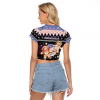 Astronaut Christmas Raglan Cropped T Shirt Gingerbread In Space - Wonder Print Shop
