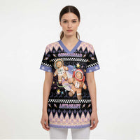Astronaut Christmas Scrub Top Gingerbread In Space - Wonder Print Shop