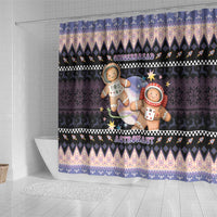 Astronaut Christmas Shower Curtain Gingerbread In Space - Wonder Print Shop
