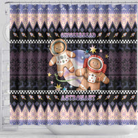 Astronaut Christmas Shower Curtain Gingerbread In Space - Wonder Print Shop