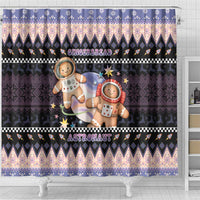 Astronaut Christmas Shower Curtain Gingerbread In Space - Wonder Print Shop