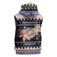 Astronaut Christmas Sleeveless Zip Hoodie Gingerbread In Space - Wonder Print Shop