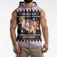 Astronaut Christmas Sleeveless Zip Hoodie Gingerbread In Space - Wonder Print Shop