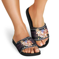 Astronaut Christmas Slide Sandals Gingerbread In Space - Wonder Print Shop