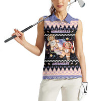 Astronaut Christmas Women Sleeveless Polo Shirt Gingerbread In Space - Wonder Print Shop