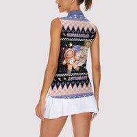 Astronaut Christmas Women Sleeveless Polo Shirt Gingerbread In Space - Wonder Print Shop