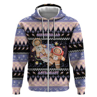 Astronaut Christmas Zip Hoodie Gingerbread In Space - Wonder Print Shop