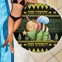 Bee Christmas Beach Blanket Cute Bumblebee - Wonder Print Shop