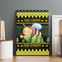 Bee Christmas Canvas Wall Art Cute Bumblebee - Wonder Print Shop