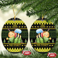 Bee Christmas Ceramic Ornament Cute Bumblebee - Wonder Print Shop