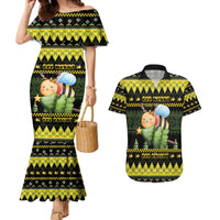 Bee Christmas Couples Matching Mermaid Dress and Hawaiian Shirt Cute Bumblebee - Wonder Print Shop