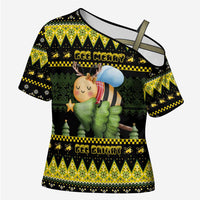 Bee Christmas Cross Shoulder Shirt Cute Bumblebee - Wonder Print Shop