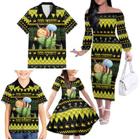 Bee Christmas Family Matching Off The Shoulder Long Sleeve Dress and Hawaiian Shirt Cute Bumblebee - Wonder Print Shop