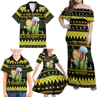 Bee Christmas Family Matching Off Shoulder Maxi Dress and Hawaiian Shirt Cute Bumblebee - Wonder Print Shop