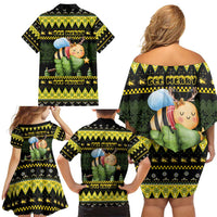 Bee Christmas Family Matching Off Shoulder Short Dress and Hawaiian Shirt Cute Bumblebee - Wonder Print Shop