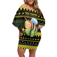 Bee Christmas Family Matching Off Shoulder Short Dress and Hawaiian Shirt Cute Bumblebee - Wonder Print Shop