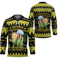 Bee Christmas Hockey Jersey Cute Bumblebee - Wonder Print Shop