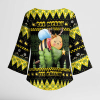 Bee Christmas Kimono Sleeve Blouse Cute Bumblebee - Wonder Print Shop