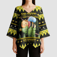 Bee Christmas Kimono Sleeve Blouse Cute Bumblebee - Wonder Print Shop