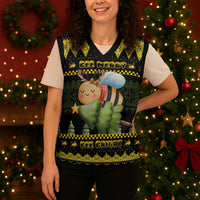 Bee Christmas Knitted V-Neck Vest Cute Bumblebee - Wonder Print Shop