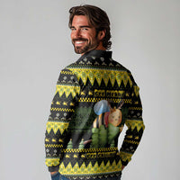 Bee Christmas Long Sleeve Polo Shirt Cute Bumblebee - Wonder Print Shop