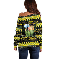 Bee Christmas Off Shoulder Sweater Cute Bumblebee - Wonder Print Shop