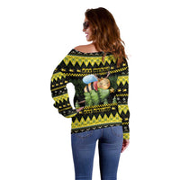 Bee Christmas Off Shoulder Sweater Cute Bumblebee - Wonder Print Shop