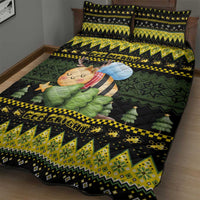 Bee Christmas Quilt Bed Set Cute Bumblebee - Wonder Print Shop
