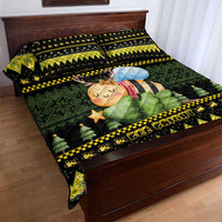 Bee Christmas Quilt Bed Set Cute Bumblebee - Wonder Print Shop