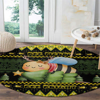 Bee Christmas Round Carpet Cute Bumblebee - Wonder Print Shop