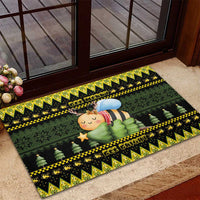 Bee Christmas Rubber Doormat Cute Bumblebee - Wonder Print Shop