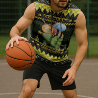 Bee Christmas Sleeveless Hoodie Cute Bumblebee - Wonder Print Shop