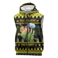Bee Christmas Sleeveless Zip Hoodie Cute Bumblebee - Wonder Print Shop