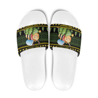 Bee Christmas Slide Sandals Cute Bumblebee - Wonder Print Shop
