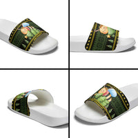 Bee Christmas Slide Sandals Cute Bumblebee - Wonder Print Shop