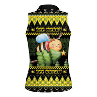 Bee Christmas Women Sleeveless Polo Shirt Cute Bumblebee - Wonder Print Shop